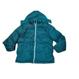 THE WARMING PROJECT Unisex Green Hoodie PUFFER JACKET Size 18-20